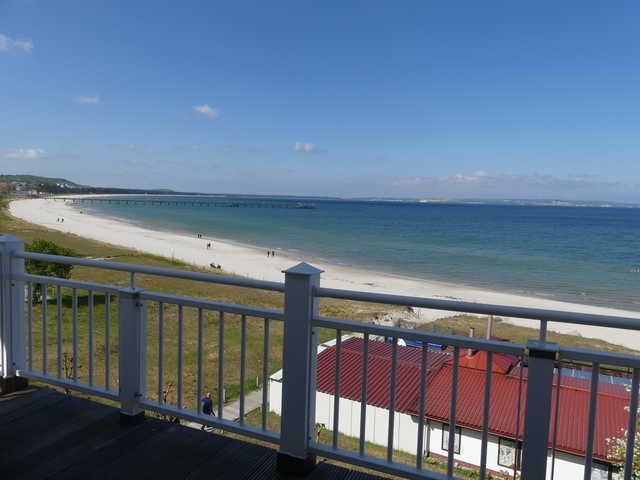 Blick vom Balkon auf den Strand