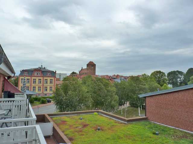 Blick vom Balkon auf die schöne Altstadt