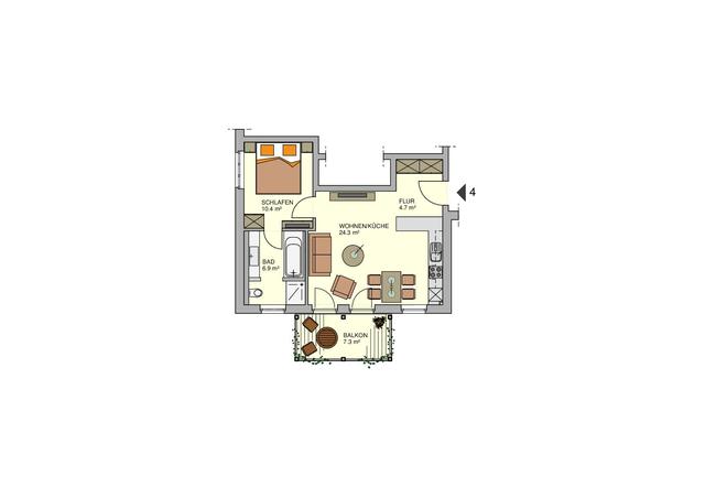 Grundriss Apartment 04