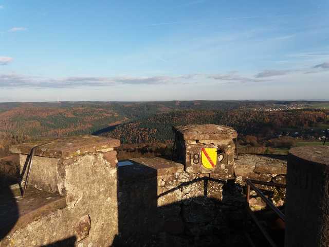 Blick vom Katzenbuckel Turm auf den Odenwald