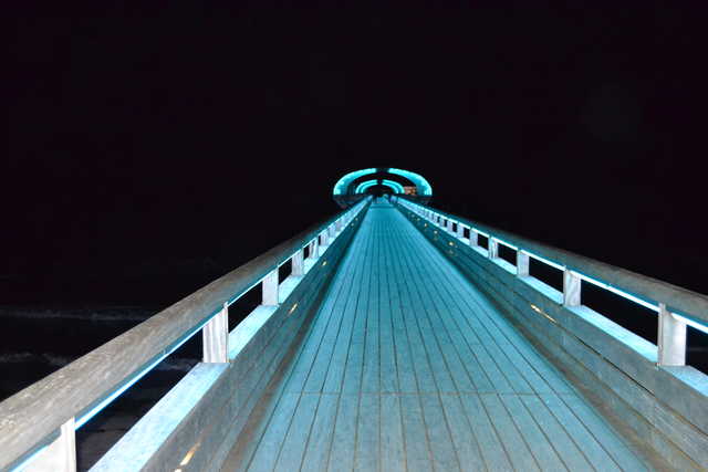 Die illuminierte Seebrücke in Kellenhusen
