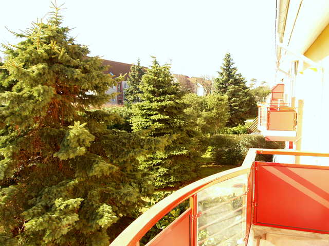 Die Aussicht vom Balkon der Wohnung