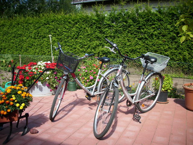 Fahrräder an der Ferienwohnung Regner