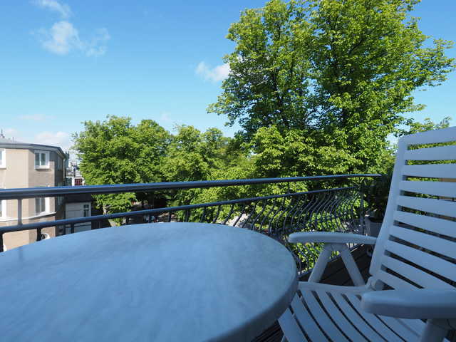 Ferienhaus Alisch Fewo 2 Balkon mit Blick auf den Kurpark