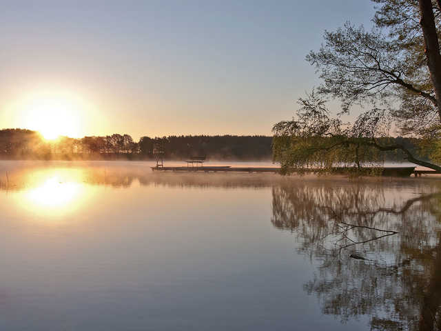 Sonnenuntergang am Loppiner See