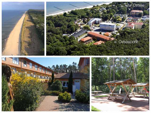 Zempin Ostseepark WE 19 **Insel Usedom**150m zum Strand** Collage Ostseepark 
