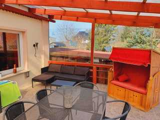 Schnitterhaus Tamara am Fleesensee Große Terrasse inkl. gemütlicher Lounge-Ecke un...
