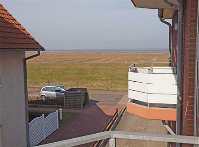 Blick vom Balkon auf den Duhner Sandstrand