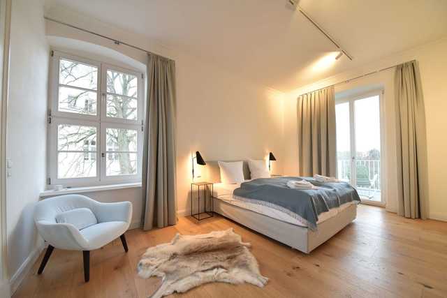 Fürst Malte Loft / Villa am Circus Schlafzimmer mit Doppelbett