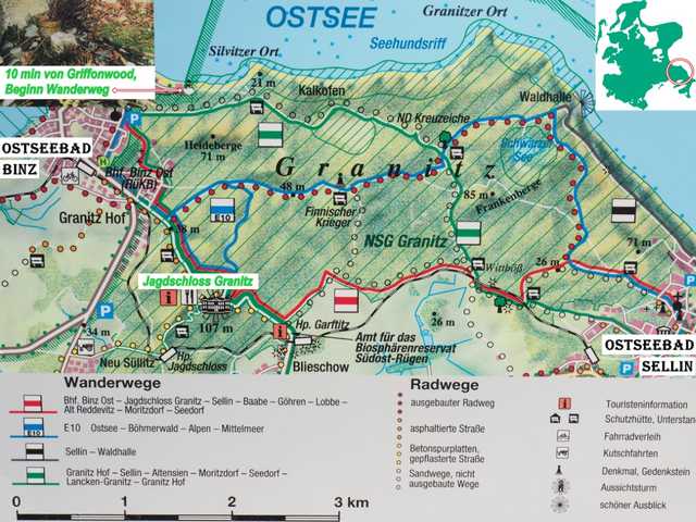 Wanderwege und Radwege im Naturschutzgebiet Gra...