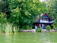 Blaues Reetdachhaus Reetdachhaus Schweriner See